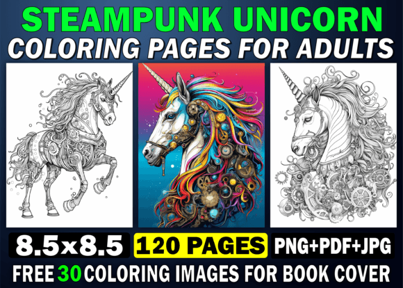 Download 115+Steampunk Unicorn Coloring Pages KDP - Coloring Collection