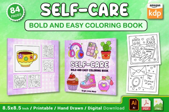 Download Self Care Bold and Easy Coloring Book - Coloring Collection