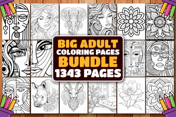Download BIG New 1343 Adult Coloring Pages Bundle - Coloring Collection