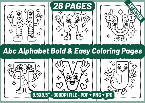 Download 26 ABC Alphabet Bold Easy Coloring Pages - Coloring Collection