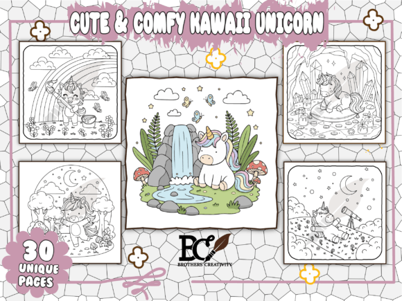 Download Cute &amp; Comfy Kawa Unicorn Coloring Pages - Coloring Collection