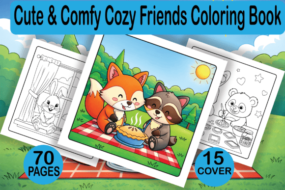 Download Cute &amp; Comfy Cozy Friends Coloring Book - Coloring Collection