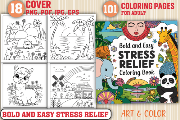 Download Bold &amp; Easy Stress Relief Coloring Pages - Coloring Collection