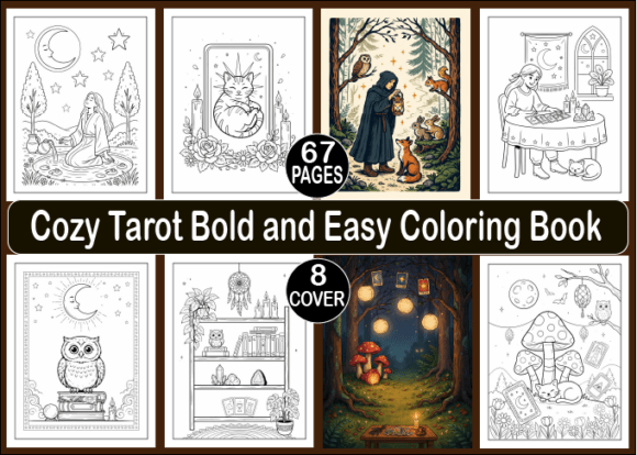 Download Cozy Tarot Bold and Easy Coloring Book - Coloring Collection