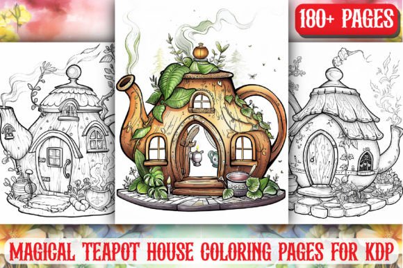 Download Magic Teapot Houses Coloring Book Pages - Coloring Collection