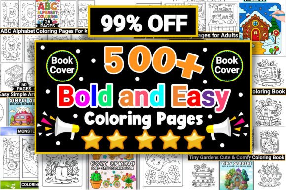 Download Bold and Easy Coloring Pages Bundle - Coloring Collection