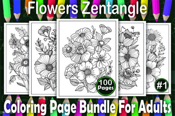 Download Flowers Zentangle Coloring Book Pages - Coloring Collection