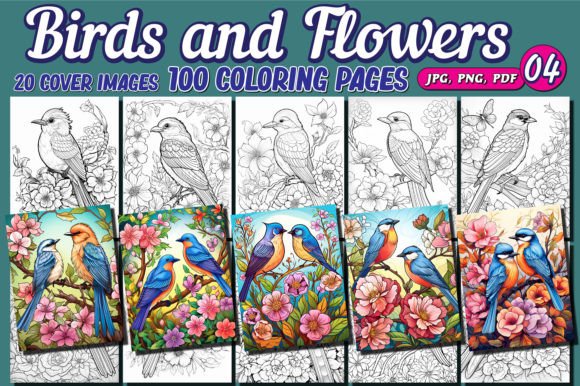 Download Birds and Flowers Adults Coloring Pages - Coloring Collection