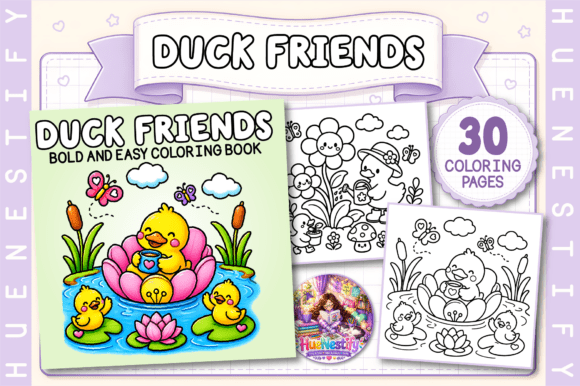 Download Duck Friends Bold and Easy Coloring Book - Coloring Collection