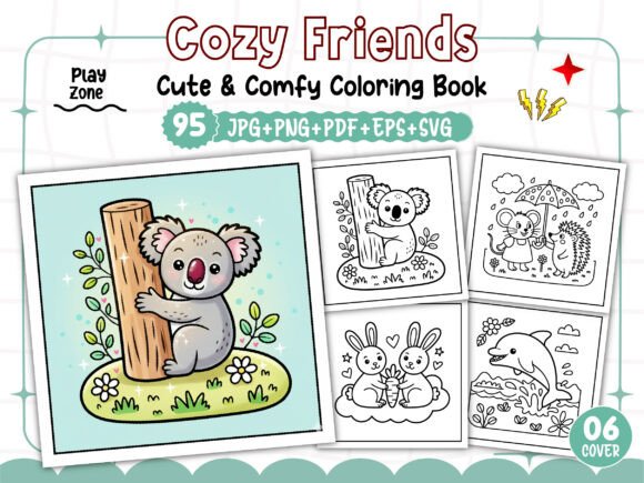 Download Cozy Friends Cute &amp; Comfy Coloring Pages - Coloring Collection