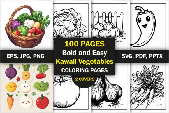 Download Kawaii Vegetables Coloring Book - Coloring Collection