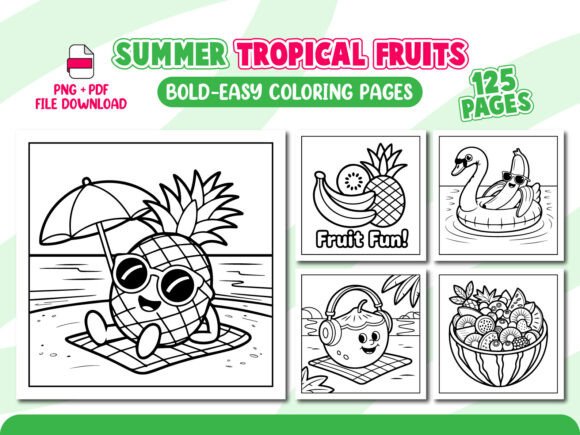 Download Summer Tropical Fruits Coloring Pages - Coloring Collection