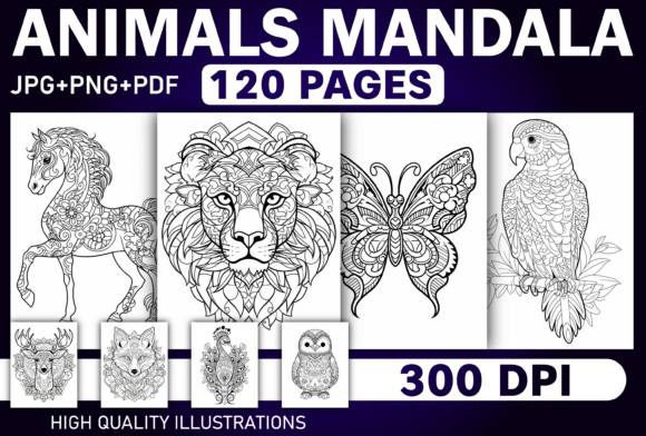 Download Animals Mandala Coloring Pages for Adult - Coloring Collection