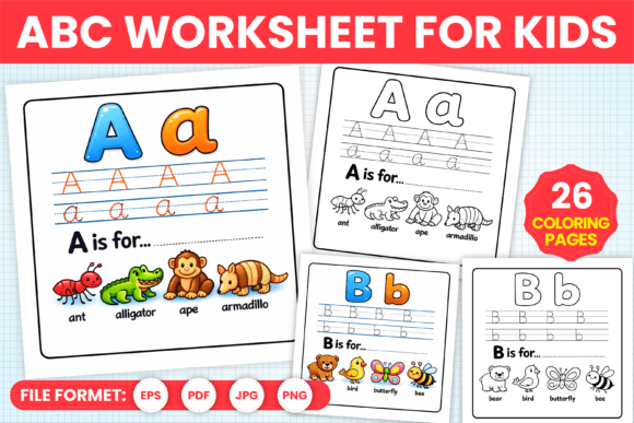 Download ABC Worksheet Coloring Pages for Kids - Coloring Collection