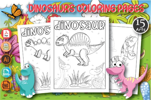 Download Dinosaur Coloring Page KDP for Kids - Coloring Collection