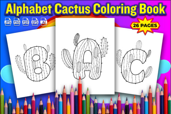 Download Alphabet Cactus Coloring Book for Kids - Coloring Collection