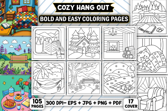 Download Cozy Hang out Bold &amp; Easy Coloring Pages - Coloring Collection