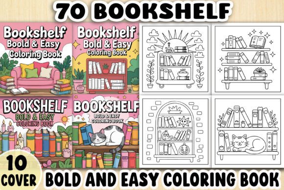 Download Book Shelf Bold and Easy Coloring Book - Coloring Collection