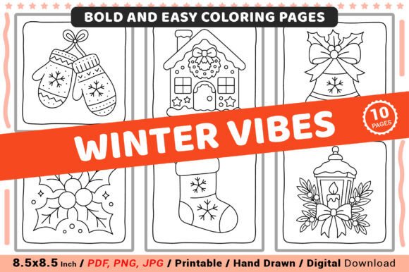Download Winter Vibes Bold &amp; Easy Coloring Pages - Coloring Collection
