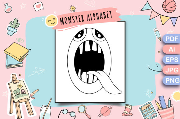 Download Monster Alphabet Coloring Page Letter Q - Coloring Collection