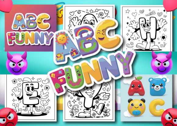 Download ABC Funny Bold &amp; Easy Coloring Book for - Coloring Collection