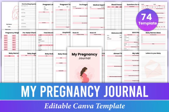 Download My Pregnancy Journal KDP Canva Template - Kdp canva template Collection