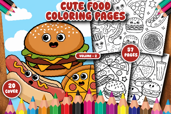 Download 57 Cute Food Coloring Pages for Kids V-2 - Coloring Collection