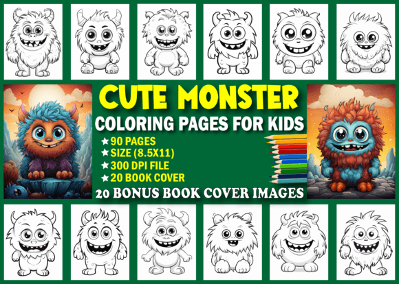 Download 90 Cute Monster Coloring Pages for Kids - Coloring Collection