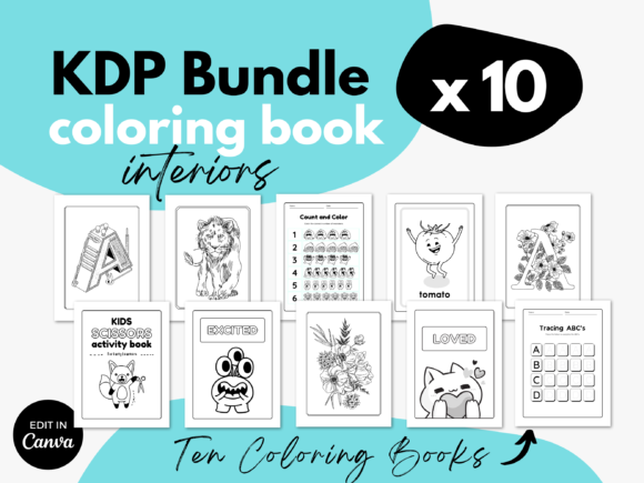 Download 10 Coloring Books Bundle ⋆ KDP Interiors - Coloring Collection
