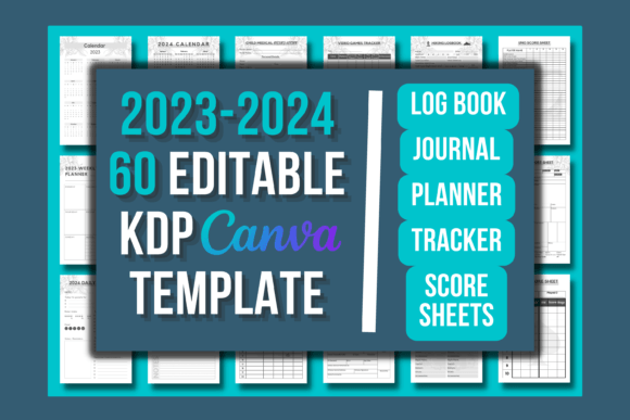 Download 2023-2024 60 Editable KDP Canva Template - Kdp canva template Collection