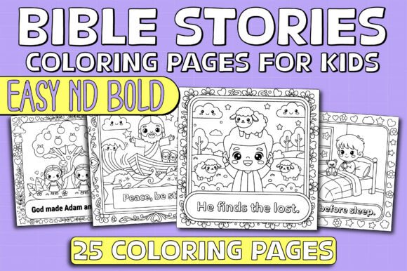 Download BIBLE COLORING BOOK Cute Easy Bold Kids - Coloring Collection