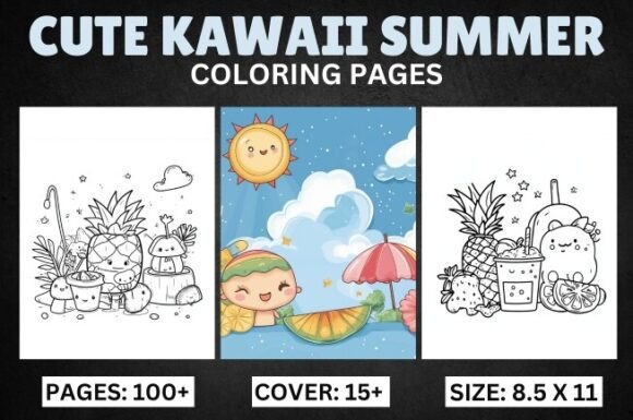 Download Cute Kawaii Summer Coloring Pages - Coloring Collection