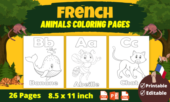 Download Animals  Alphabet Coloring Book (French) - Coloring Collection