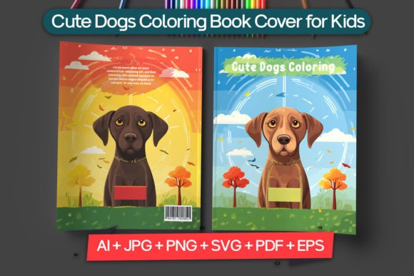 Download Cute Dogs Coloring Book Cover for Kids - Coloring Collection