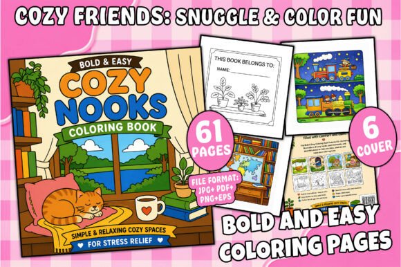 Download Cozy Nooks Escape: Bold &amp; Easy Coloring - Coloring Collection