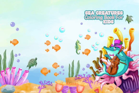 Download Sea Animal Coloring Book Cover for Kids - Coloring Collection