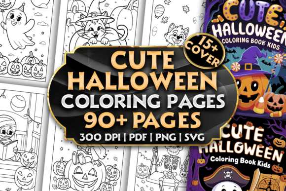 Download Cute Halloween Coloring Pages Bundle - Coloring Collection