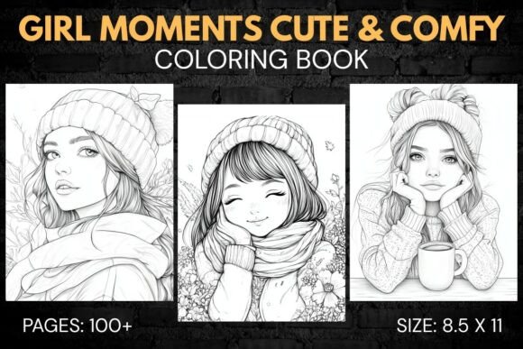 Download Girl Moments Cute &amp; Comfy Coloring Book - Coloring Collection