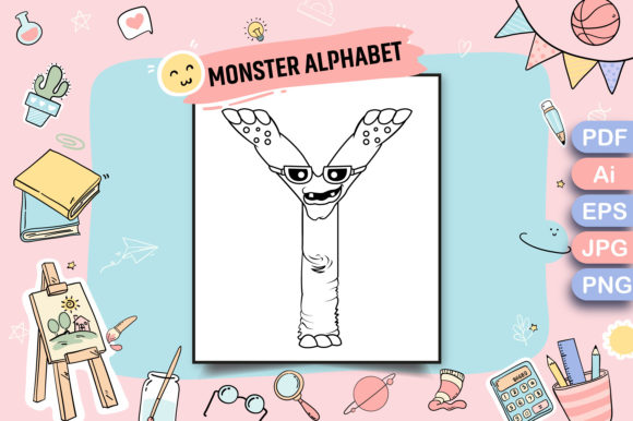 Download Monster Alphabet Coloring Page Letter Y - Coloring Collection
