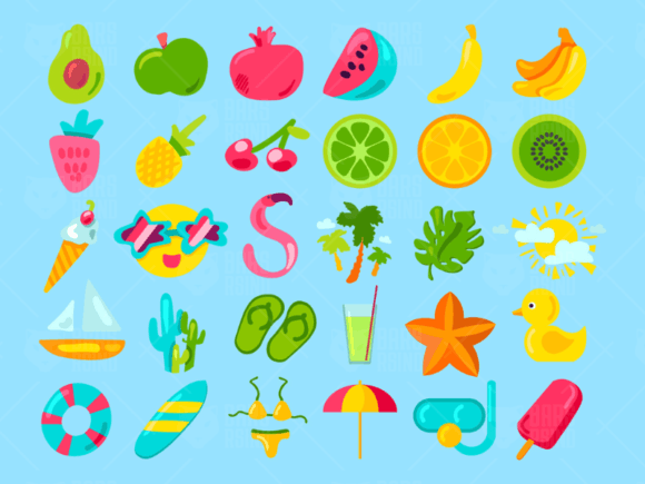 Download Cartoon Summer Joy Set - Premium Resources