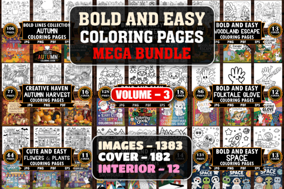 Download 1383 Bold and Easy Coloring Pages Bundle - Coloring Collection