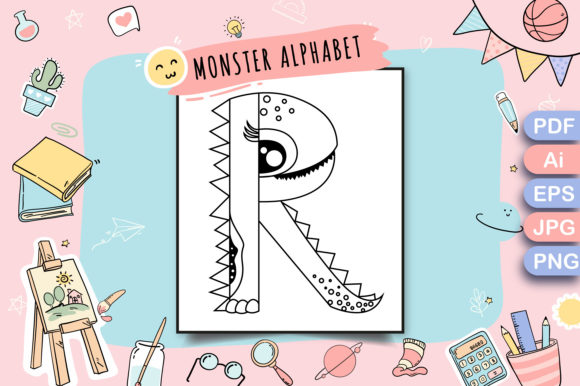 Download Monster Alphabet Coloring Page Letter R - Coloring Collection