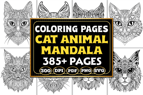 Download Cat Animal Mandala Coloring Pages - Coloring Collection