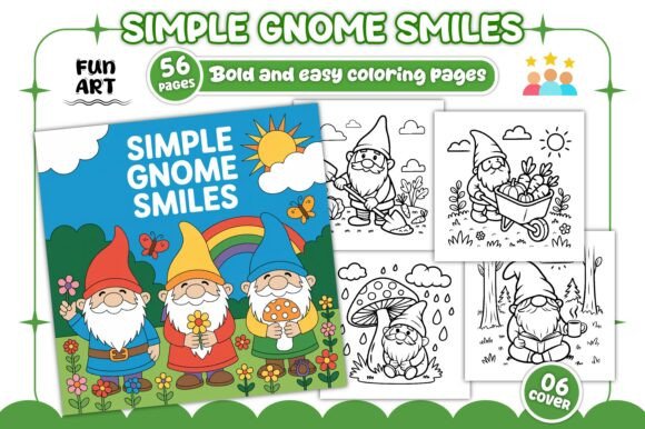 Download Simple Gnome Smiles Coloring Book - Coloring Collection