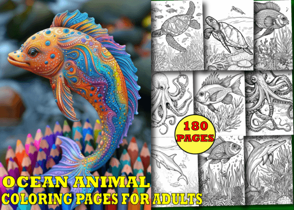 Download Ocean Animal Coloring Book for Adults V3 - Coloring Collection