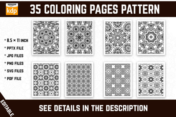 Download 35 Unique Coloring Pages Pattern for KDP - Coloring Collection
