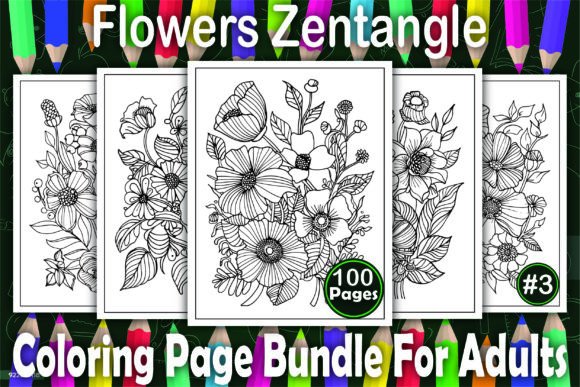 Download Flowers Zentangle Coloring Book Pages - Coloring Collection