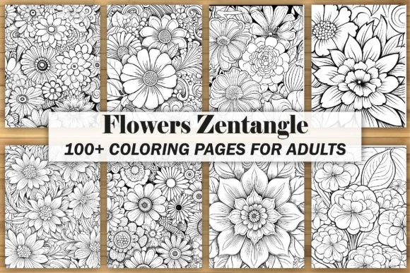 Download Flowers Zentangle Coloring Book - KDP - Coloring Collection
