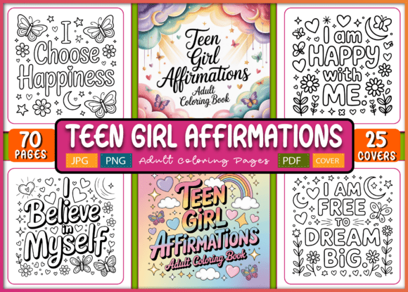 Download Teen Girl Affirmations – Coloring Book - Coloring Collection