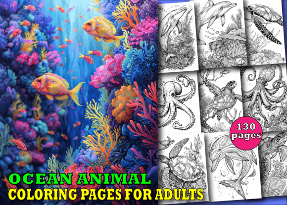 Download Ocean Animal Coloring Book for Adults V2 - Coloring Collection